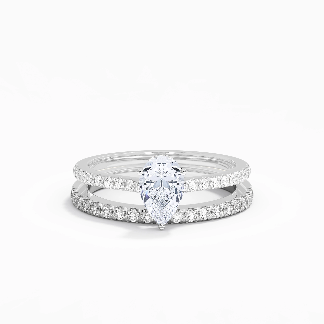 Blanc Moissanite Ensemble d'alliances