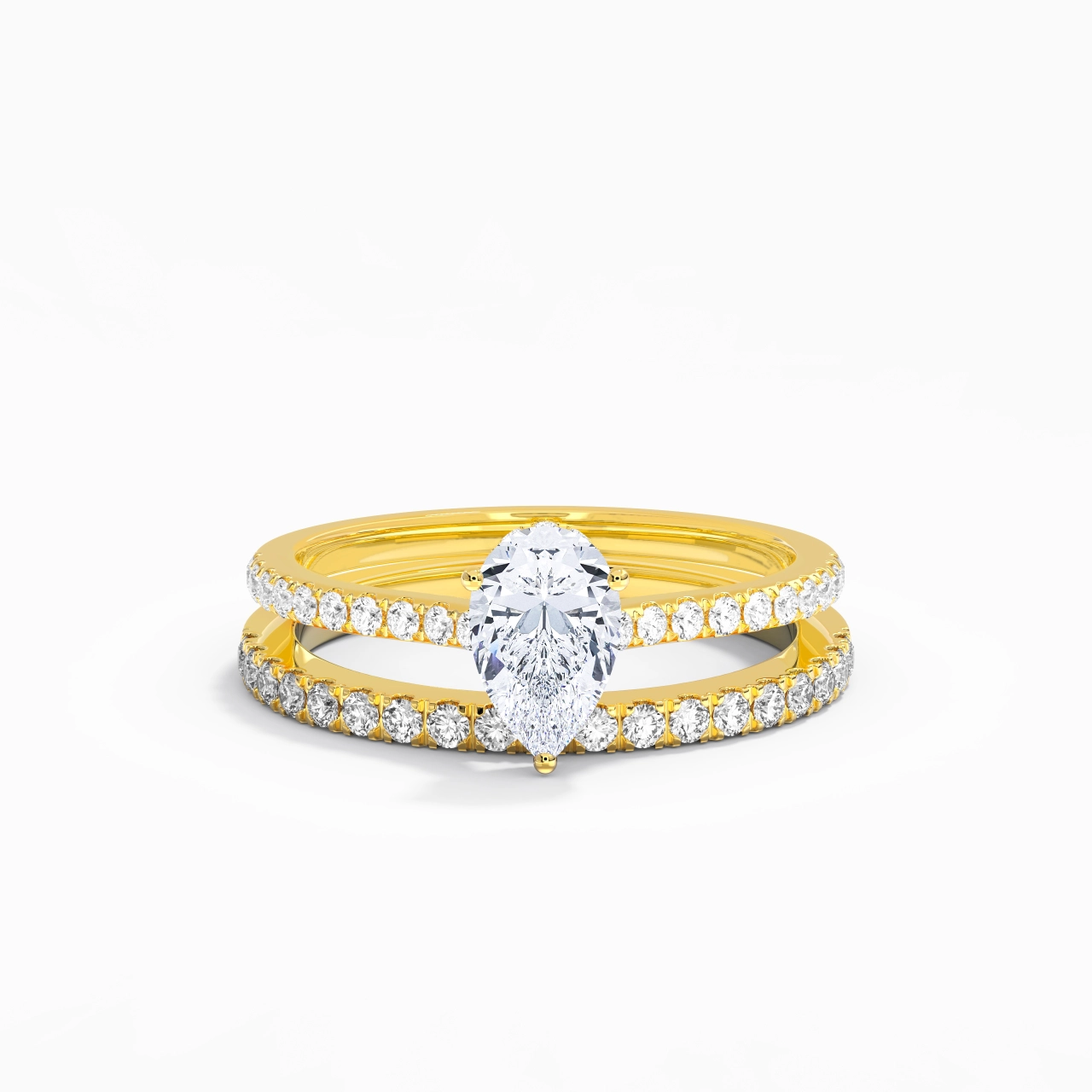 Blanc Moissanite Ensemble d'alliances