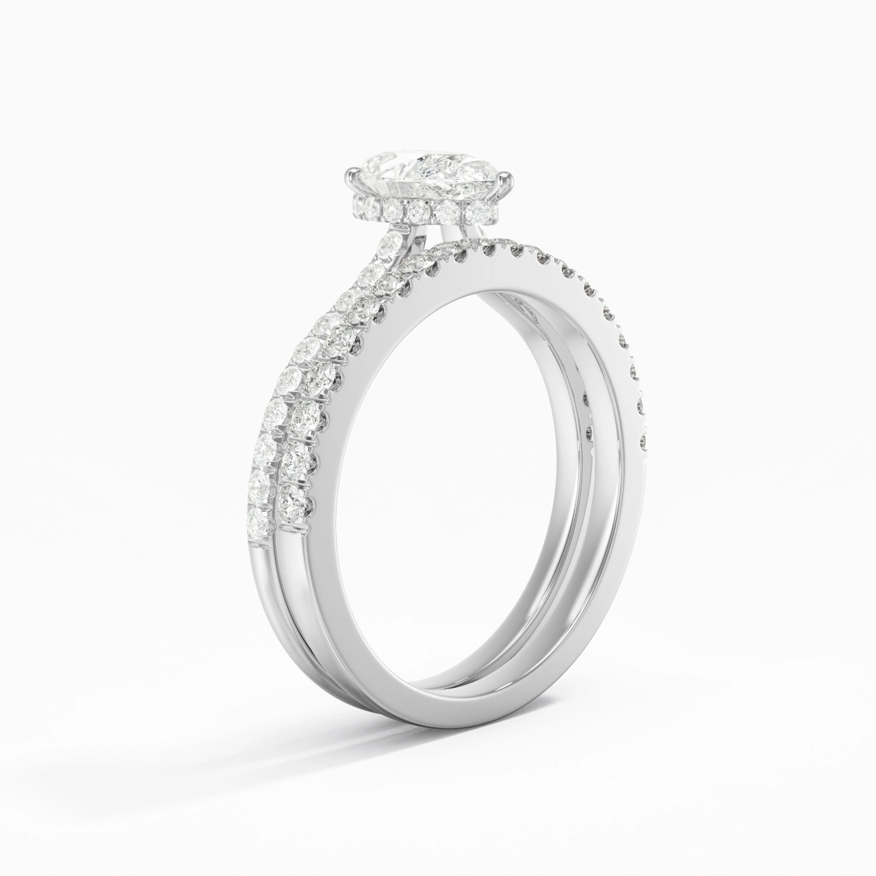 Blanc Moissanite Ensemble d'alliances
