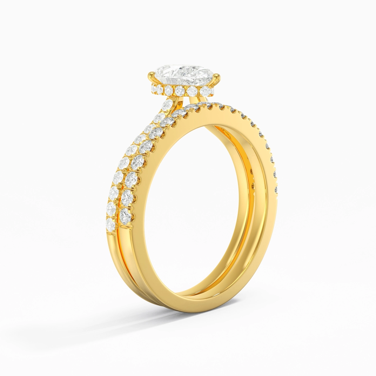 Blanc Moissanite Ensemble d'alliances
