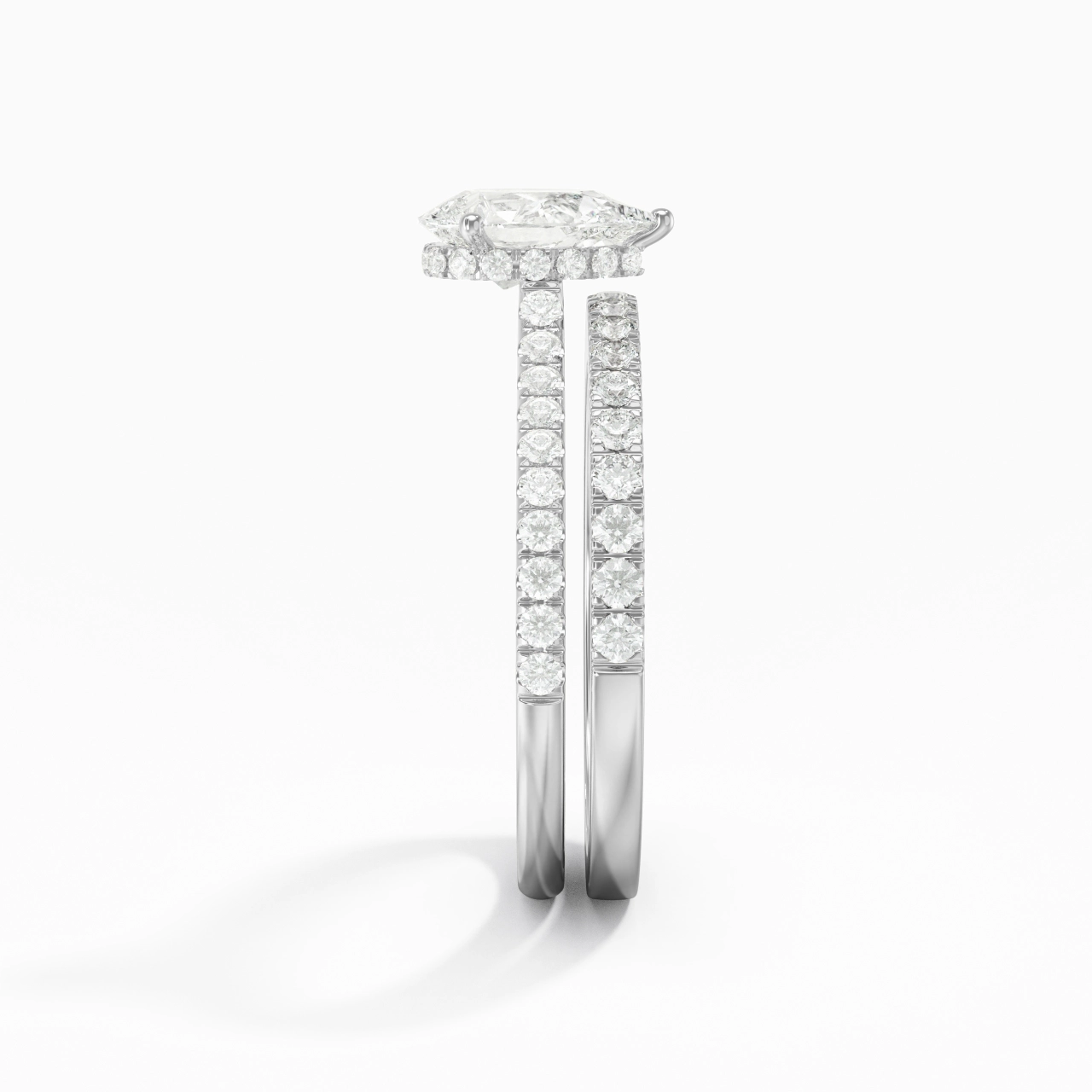 Blanc Moissanite Ensemble d'alliances