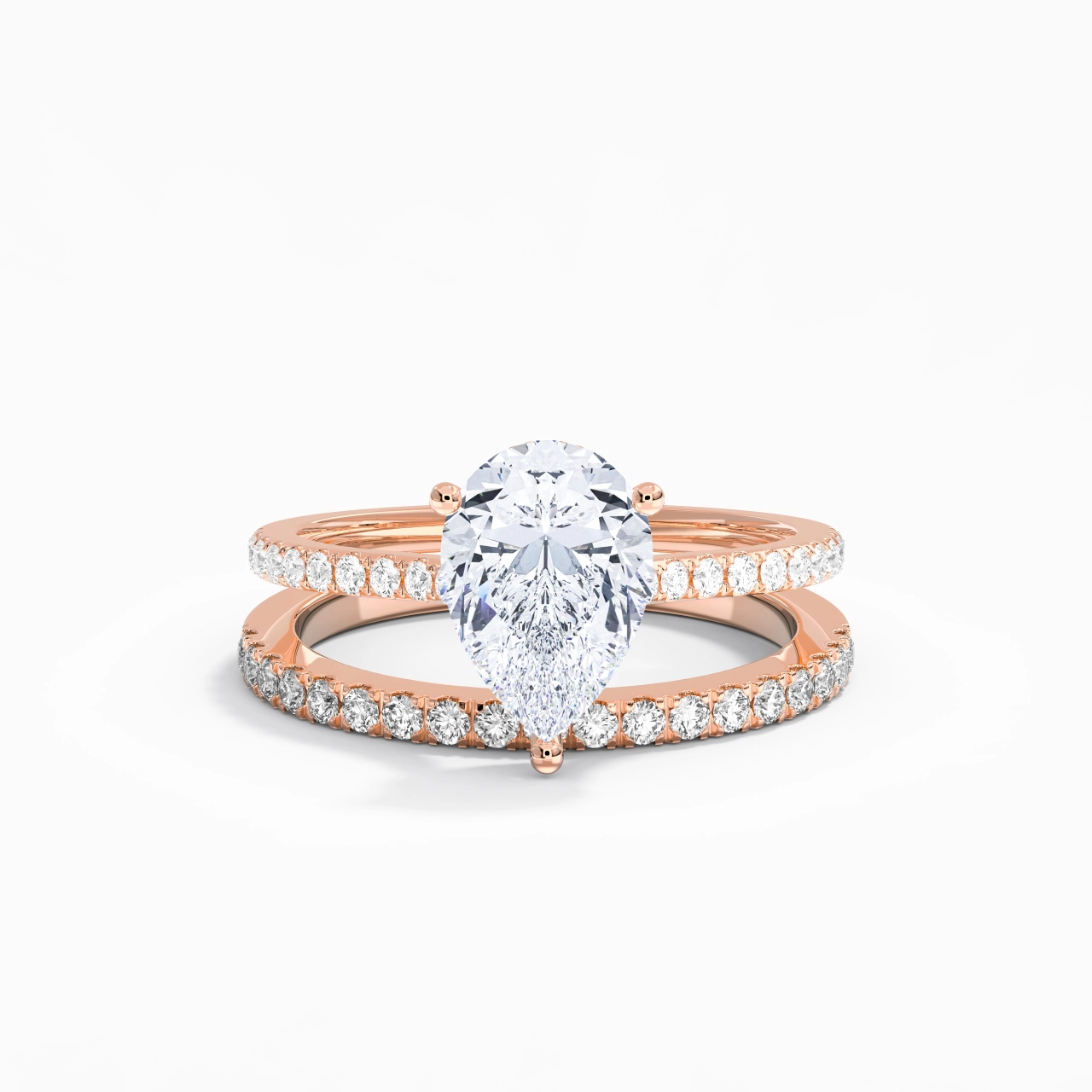 Blanc Moissanite Ensemble d'alliances