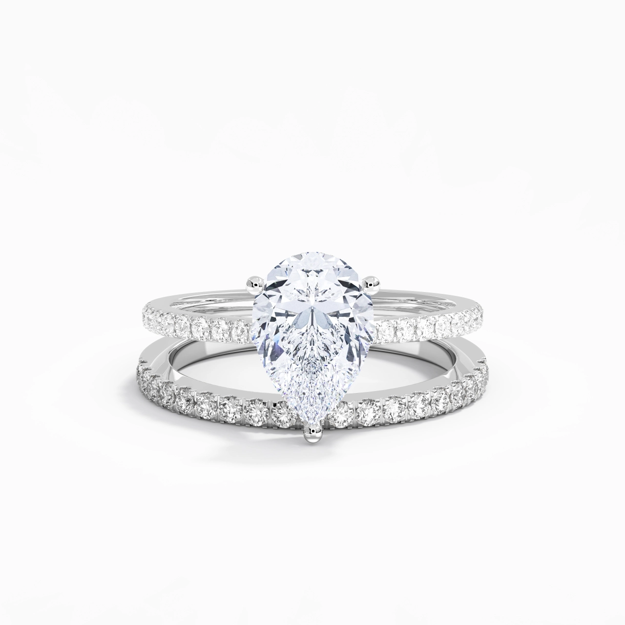 Blanc Moissanite Ensemble d'alliances