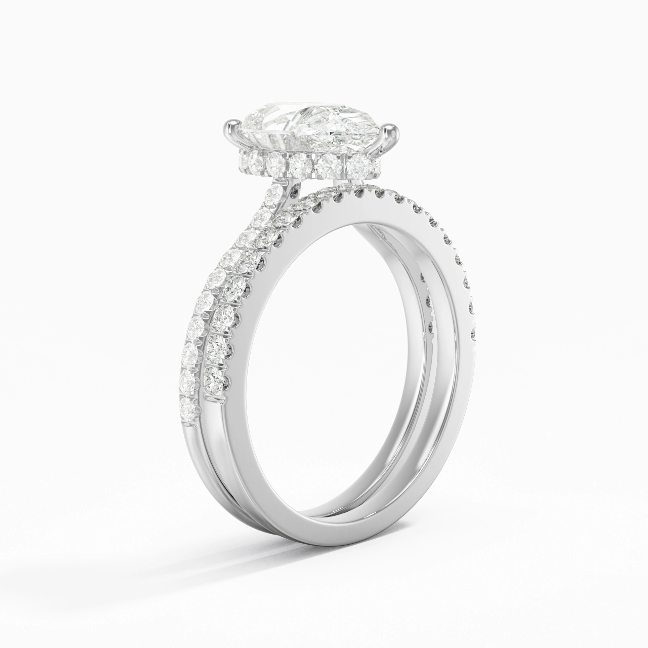 Blanc Moissanite Ensemble d'alliances