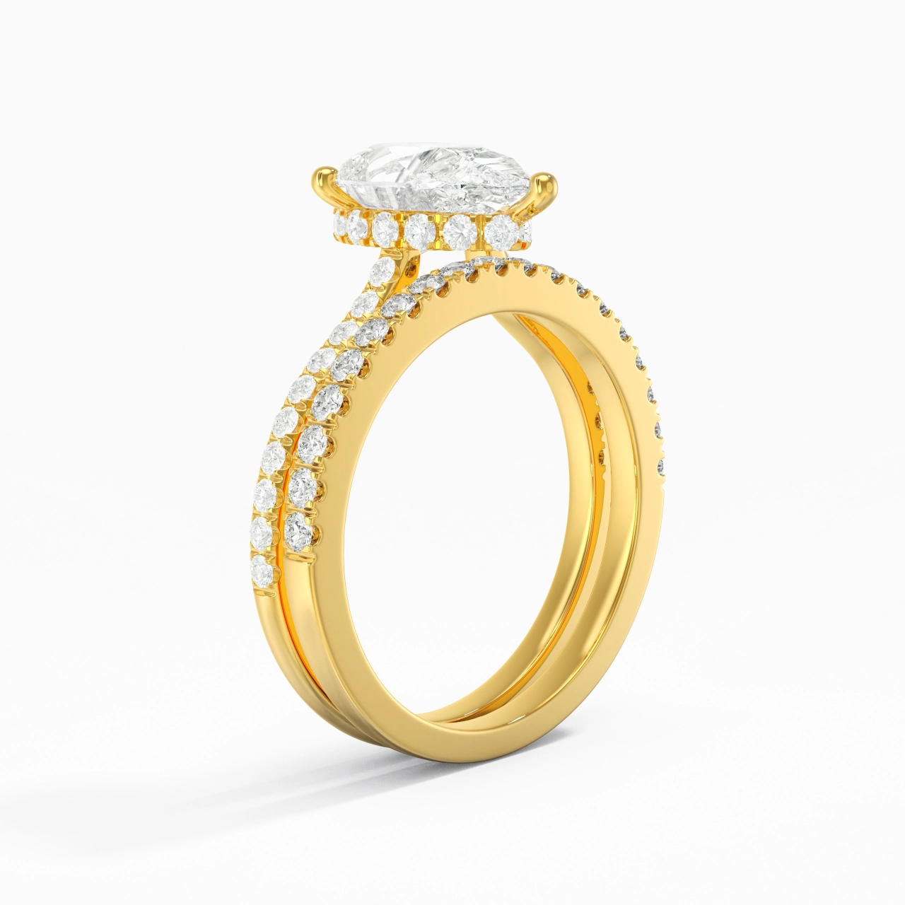 Blanc Moissanite Ensemble d'alliances