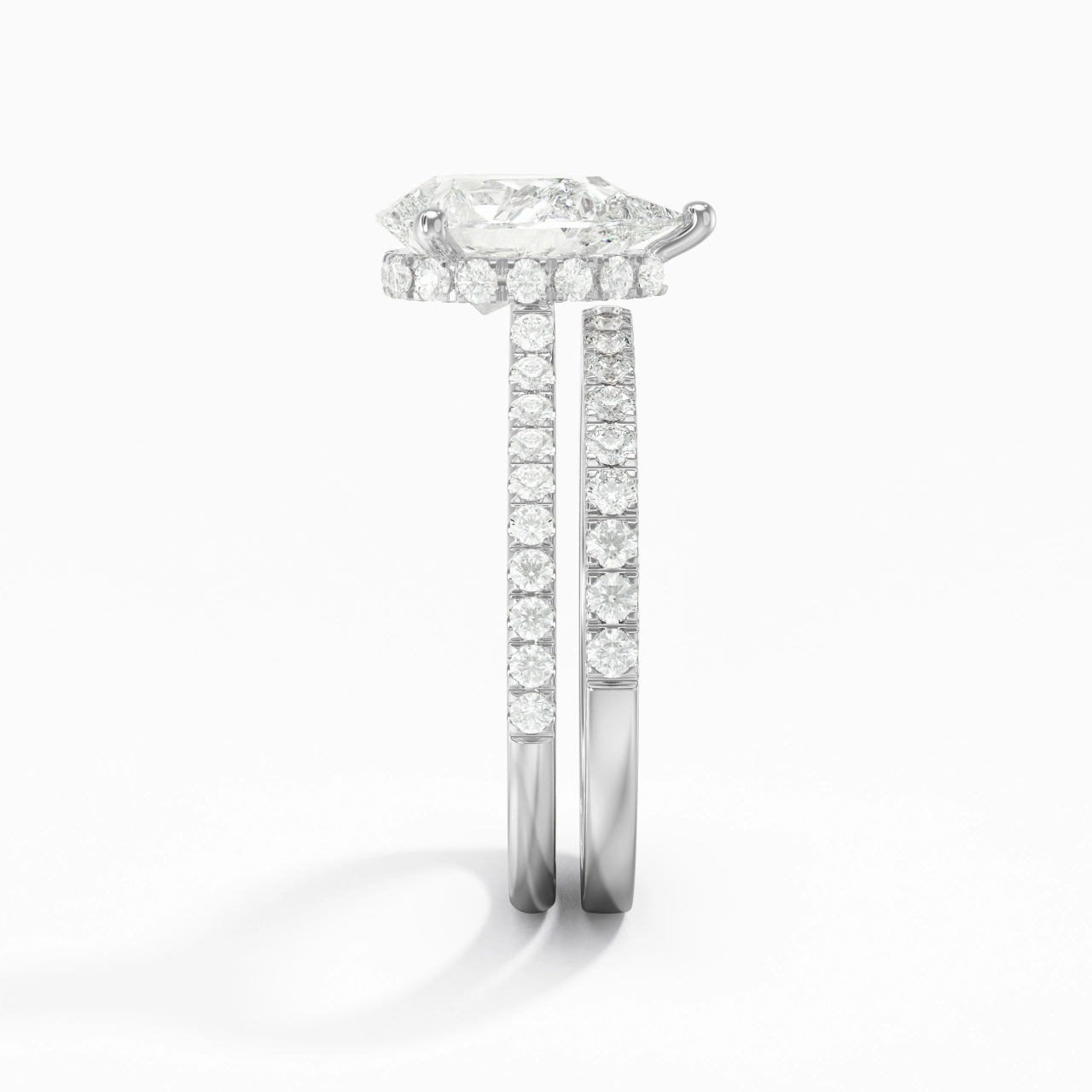 Blanc Moissanite Ensemble d'alliances