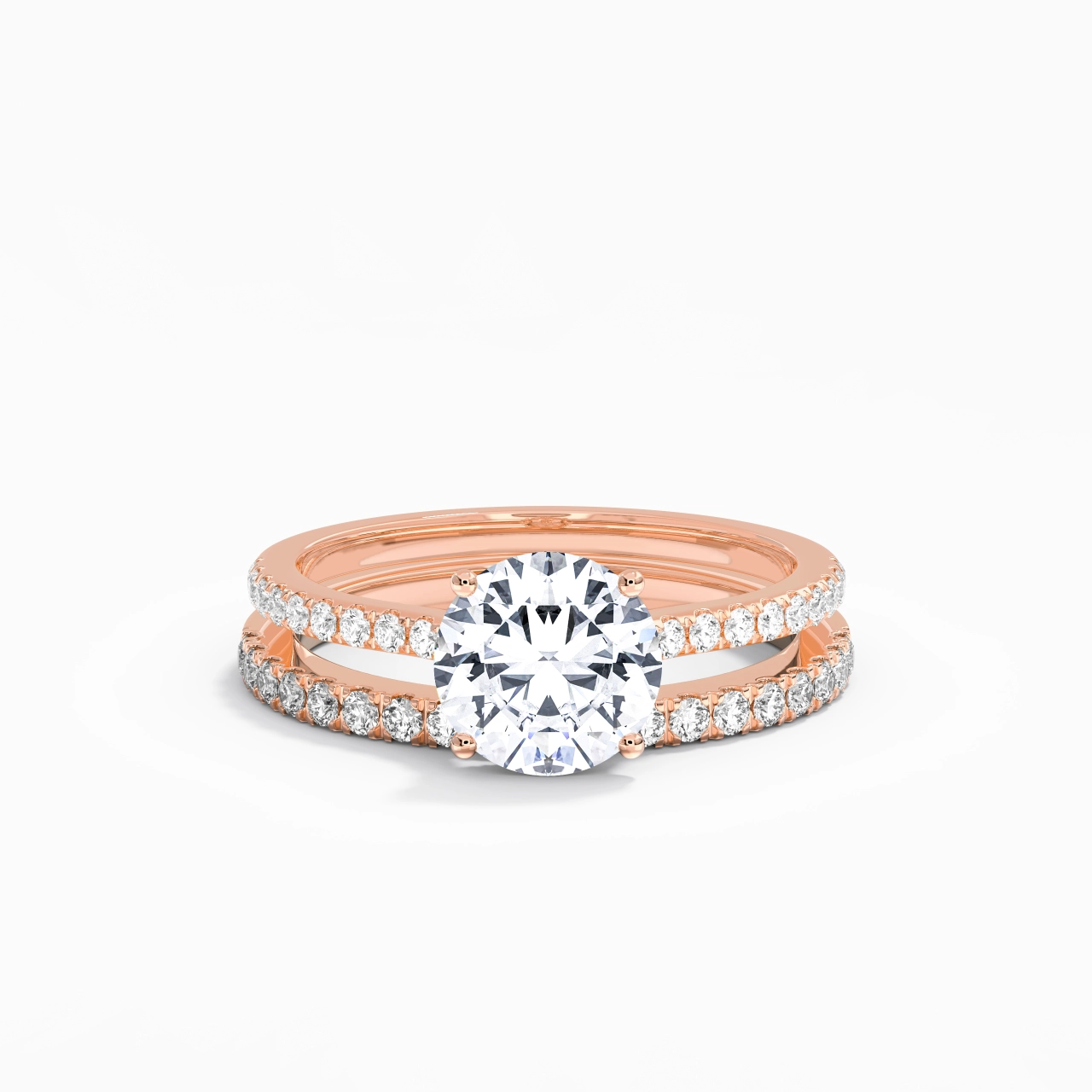Blanc Moissanite Ensemble d'alliances
