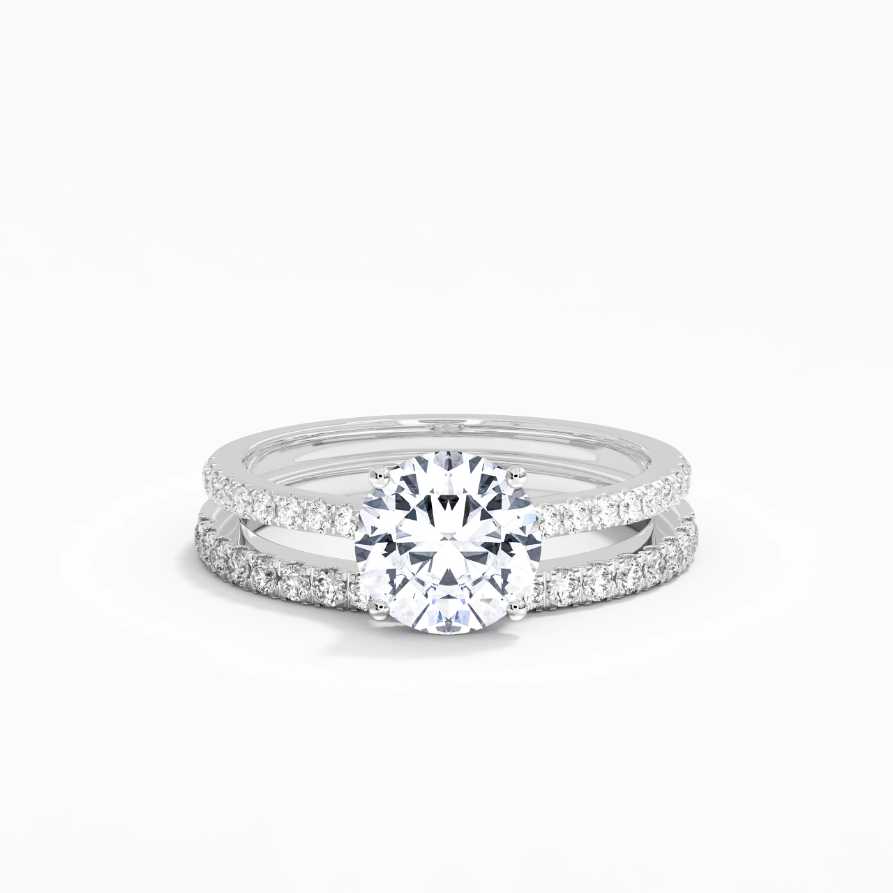 Blanc Moissanite Ensemble d'alliances