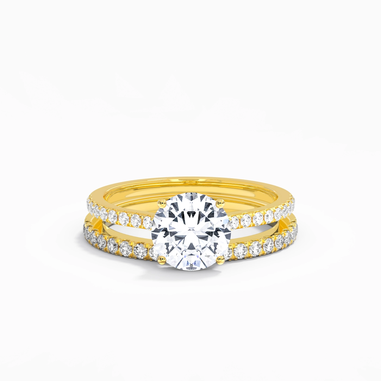 Blanc Moissanite Ensemble d'alliances
