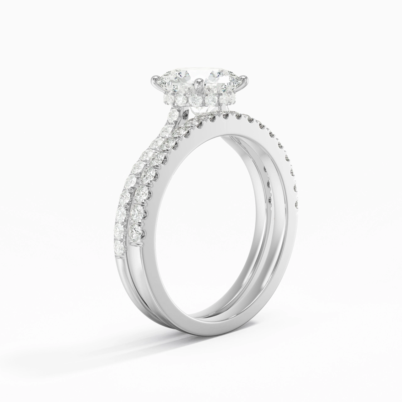 Blanc Moissanite Ensemble d'alliances