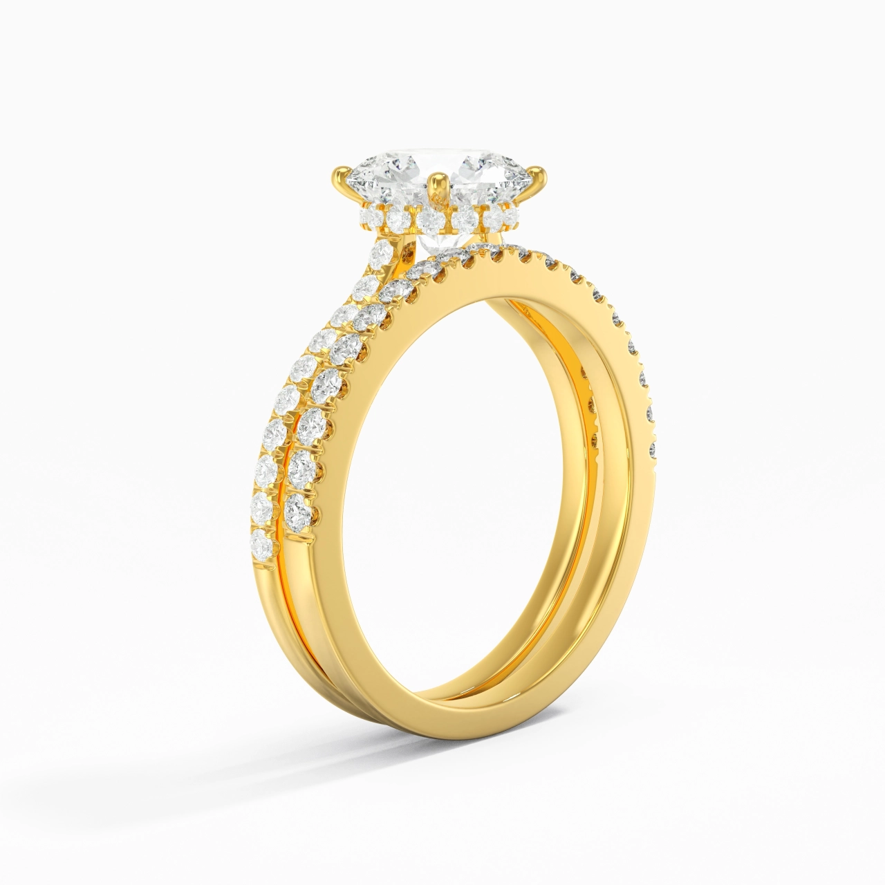 Blanc Moissanite Ensemble d'alliances