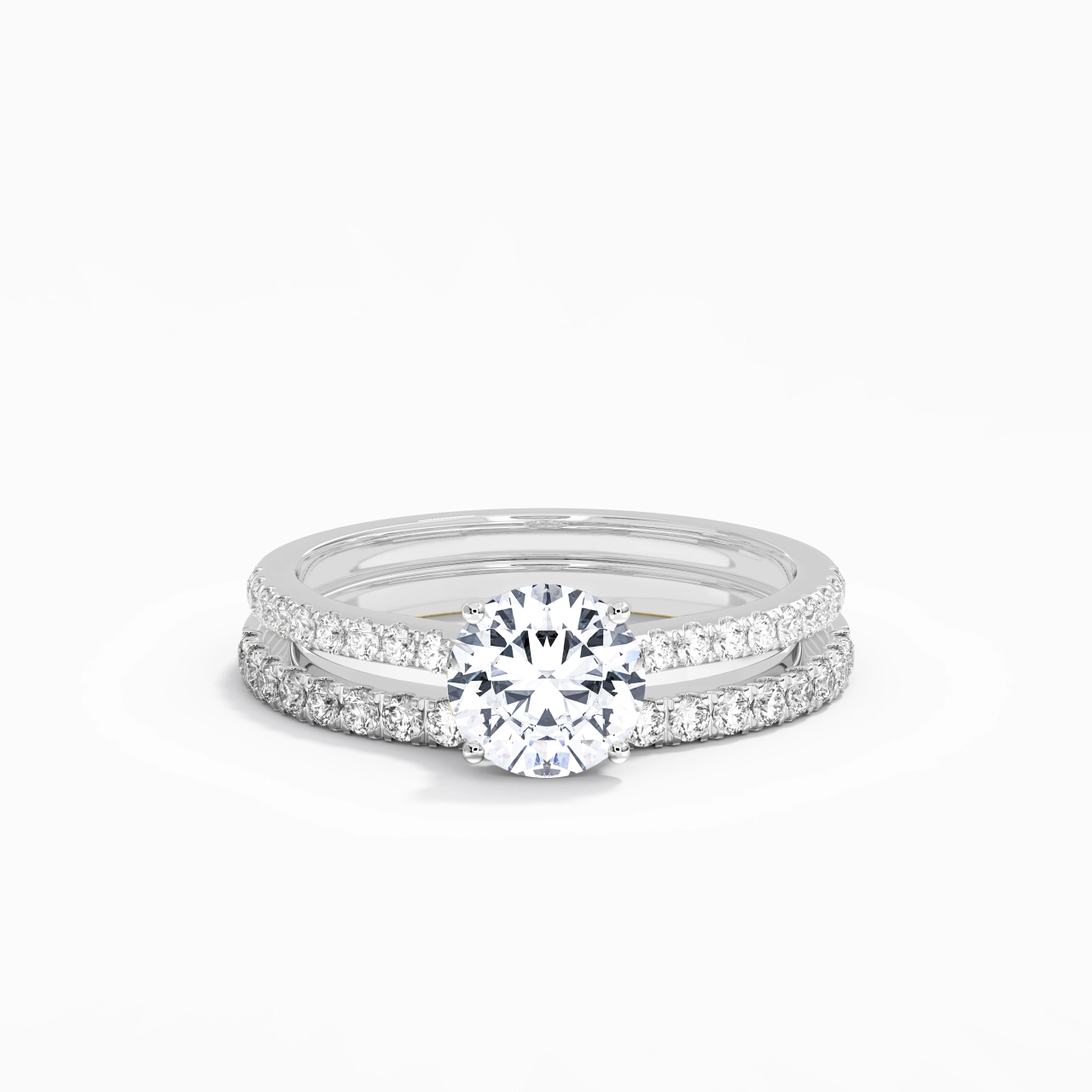 Blanc Moissanite Ensemble d'alliances