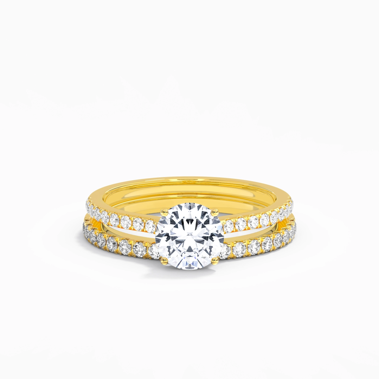 Blanc Moissanite Ensemble d'alliances
