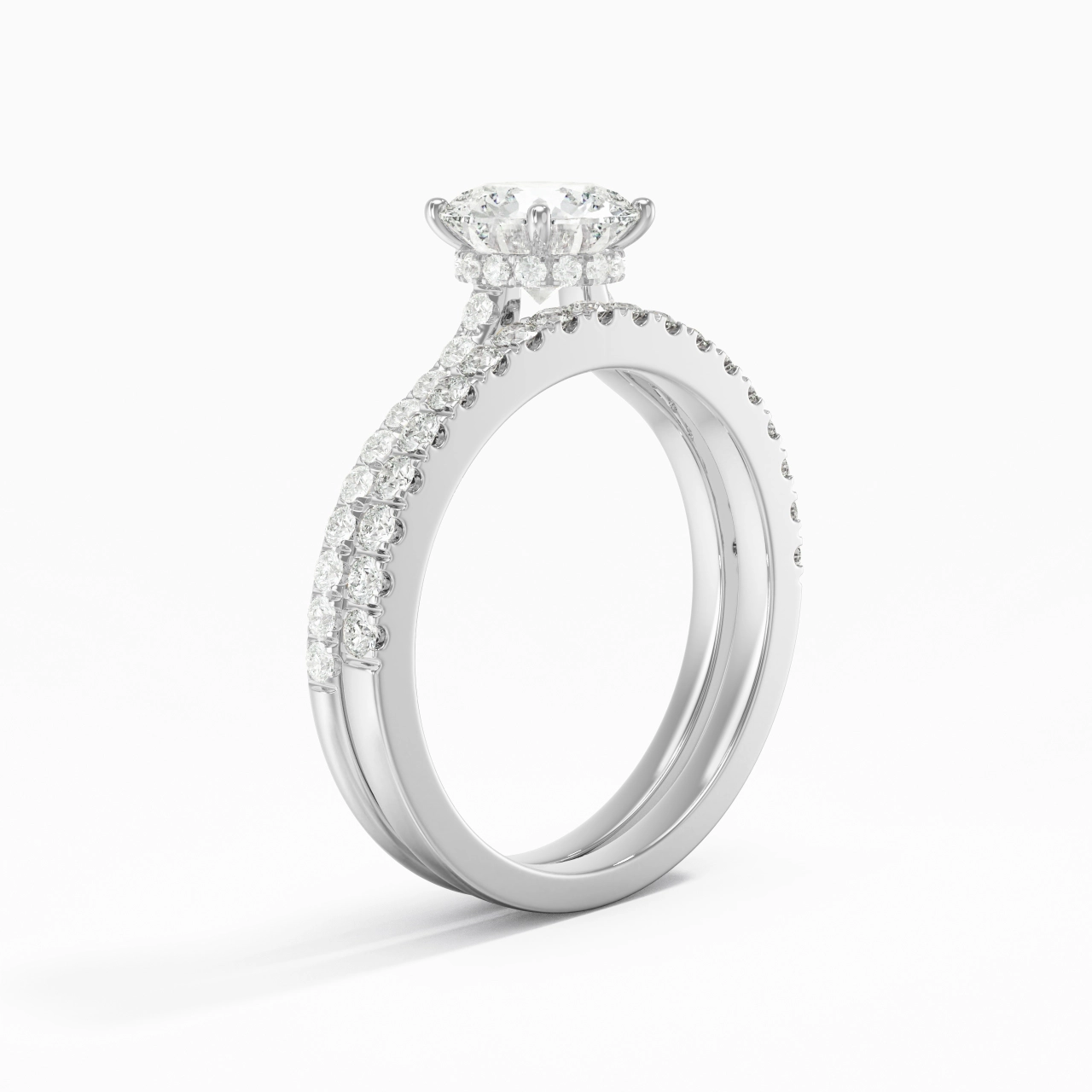 Blanc Moissanite Ensemble d'alliances