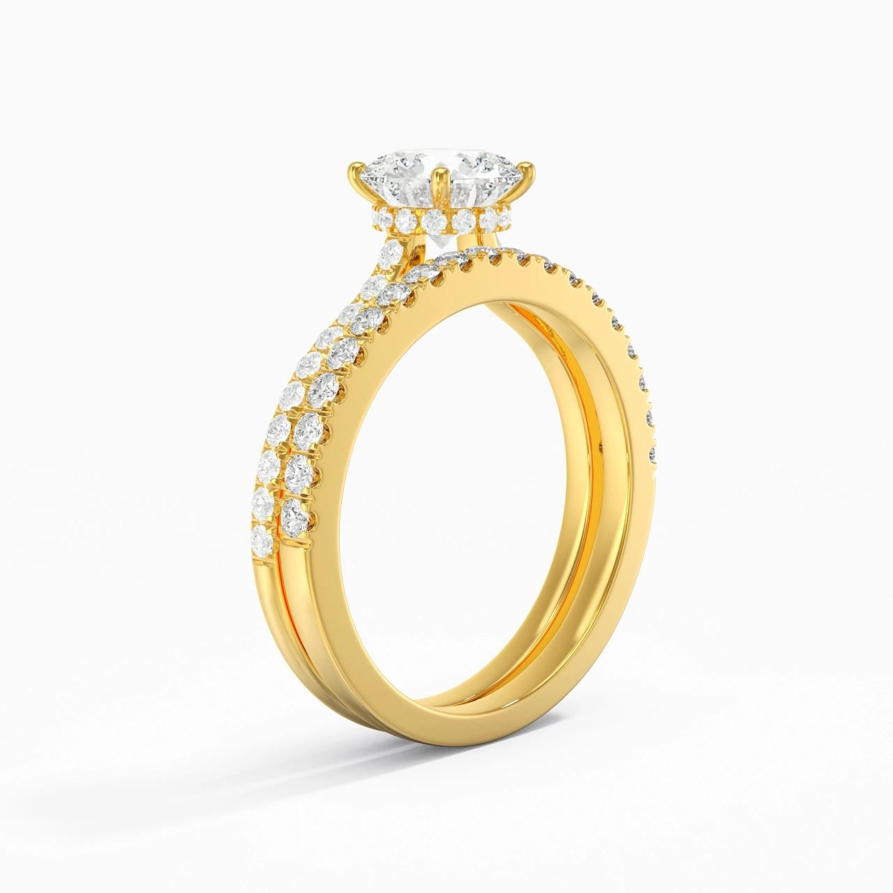 Blanc Moissanite Ensemble d'alliances