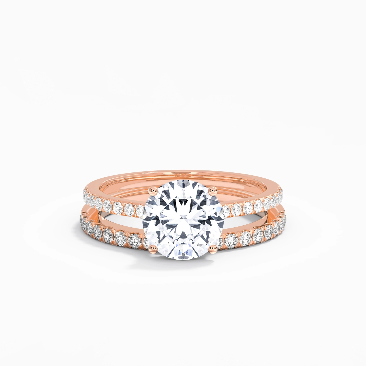 Blanc Moissanite Ensemble d'alliances