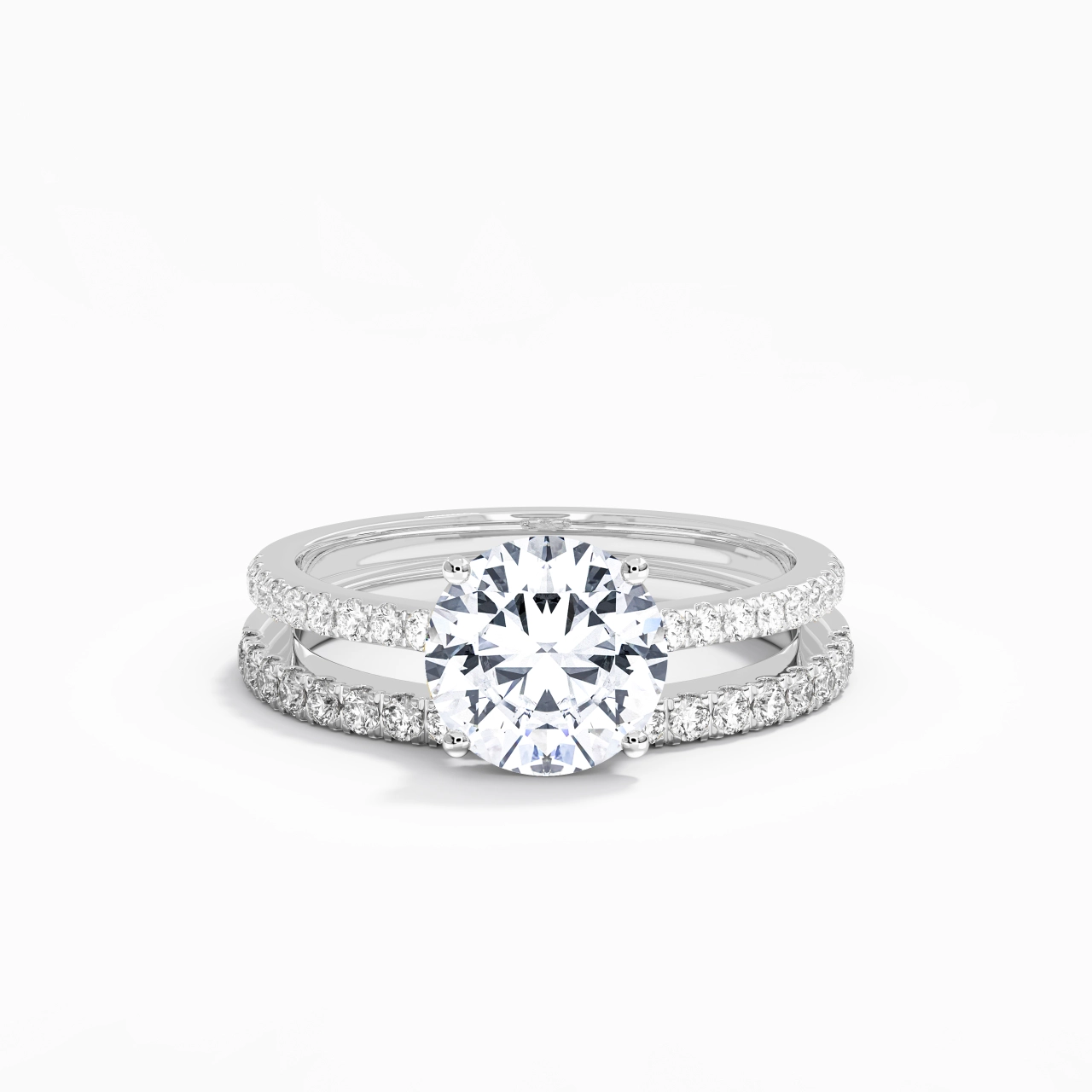 Blanc Moissanite Ensemble d'alliances