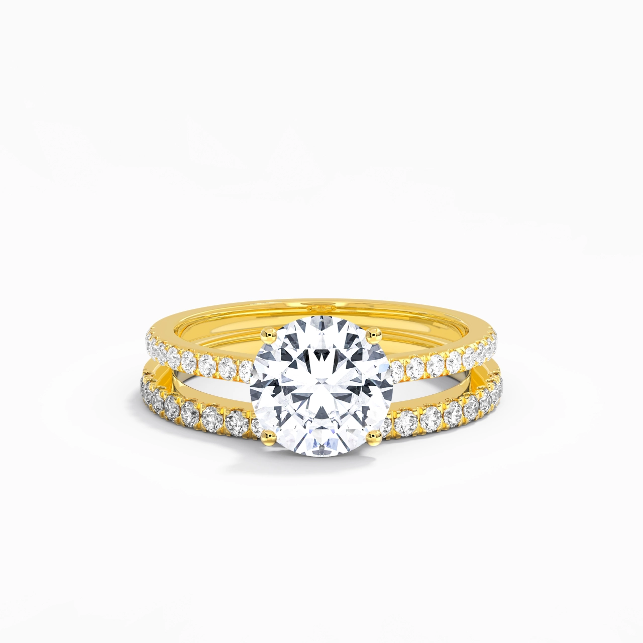 Blanc Moissanite Ensemble d'alliances