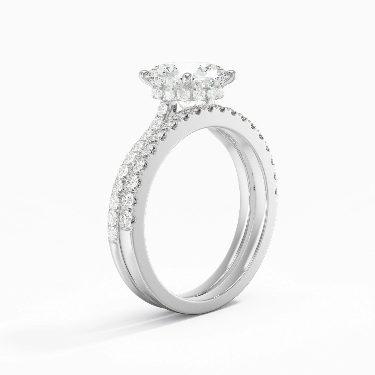 Blanc Moissanite Ensemble d'alliances