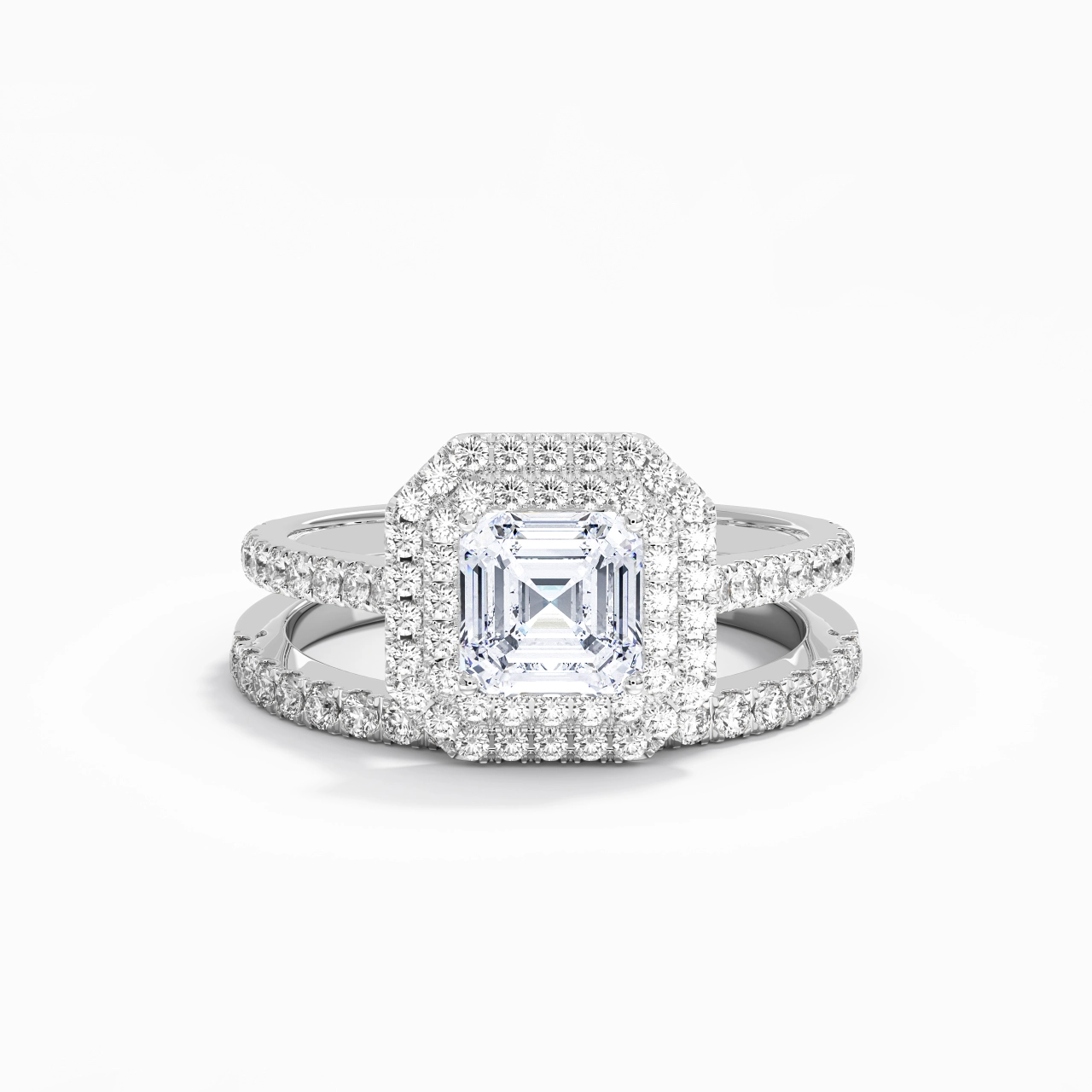 1.00ct Moissanite Bridal Set 925 Sterling Silver