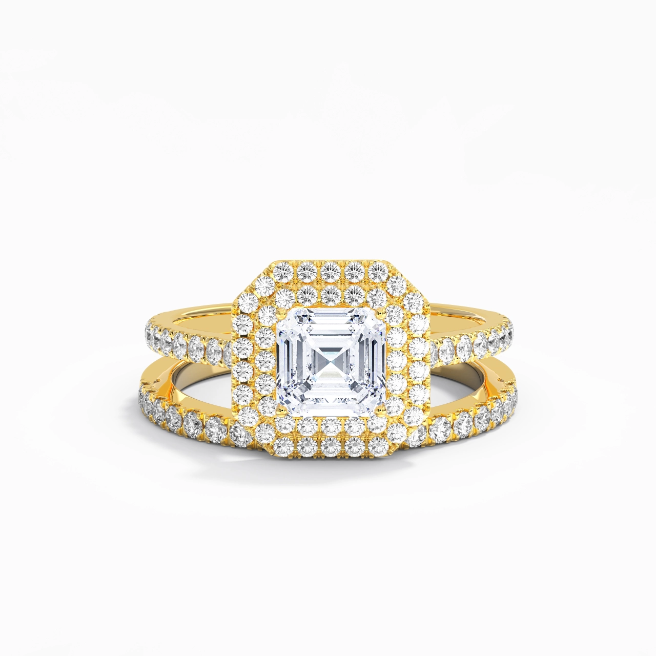 1.00ct Moissanite Bridal Set 18K Gold