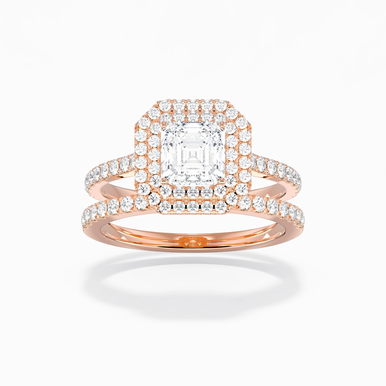 1.00ct Moissanite Bridal Set 14K Rose Gold