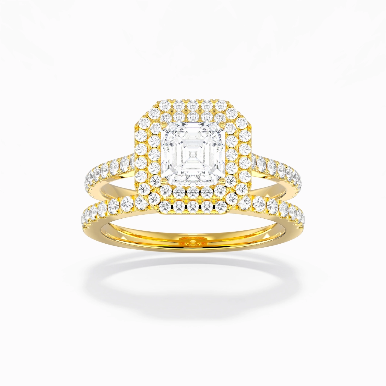 1.00ct Moissanite Bridal Set 18K Gold