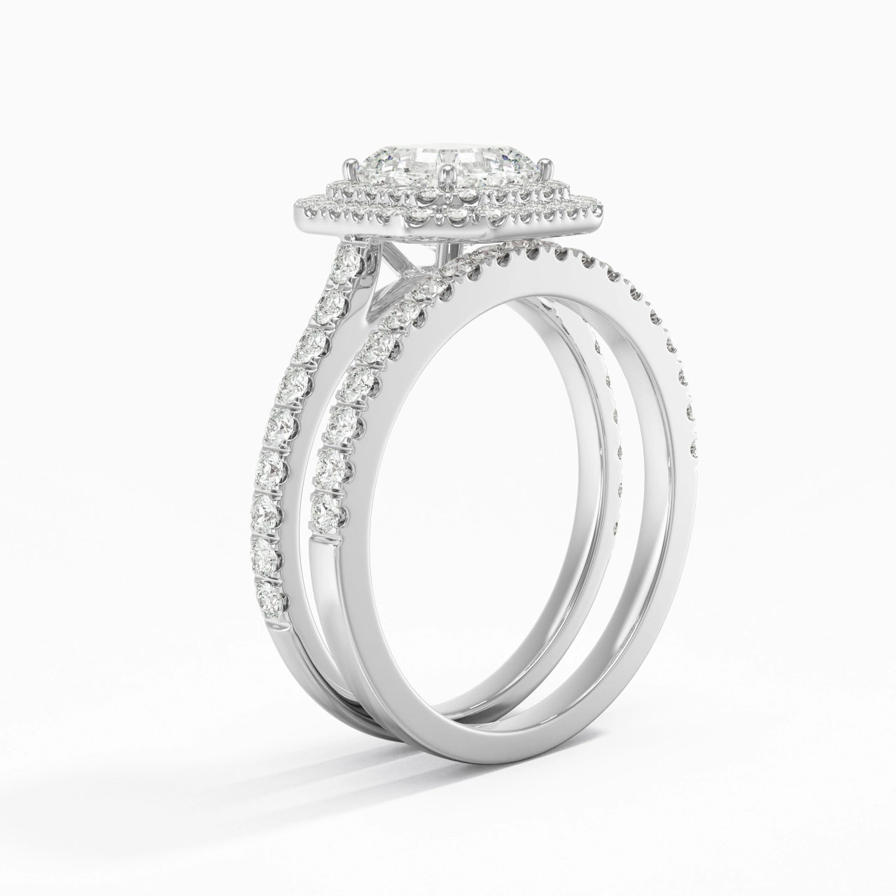 1.00ct Moissanite Bridal Set 925 Sterling Silver