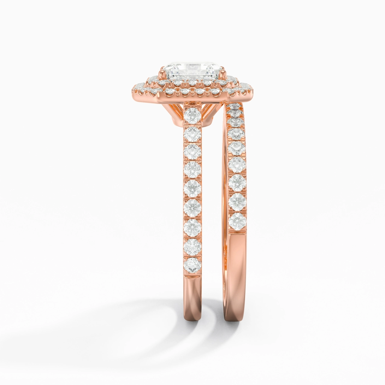 1.00ct Moissanite Bridal Set 14K Rose Gold