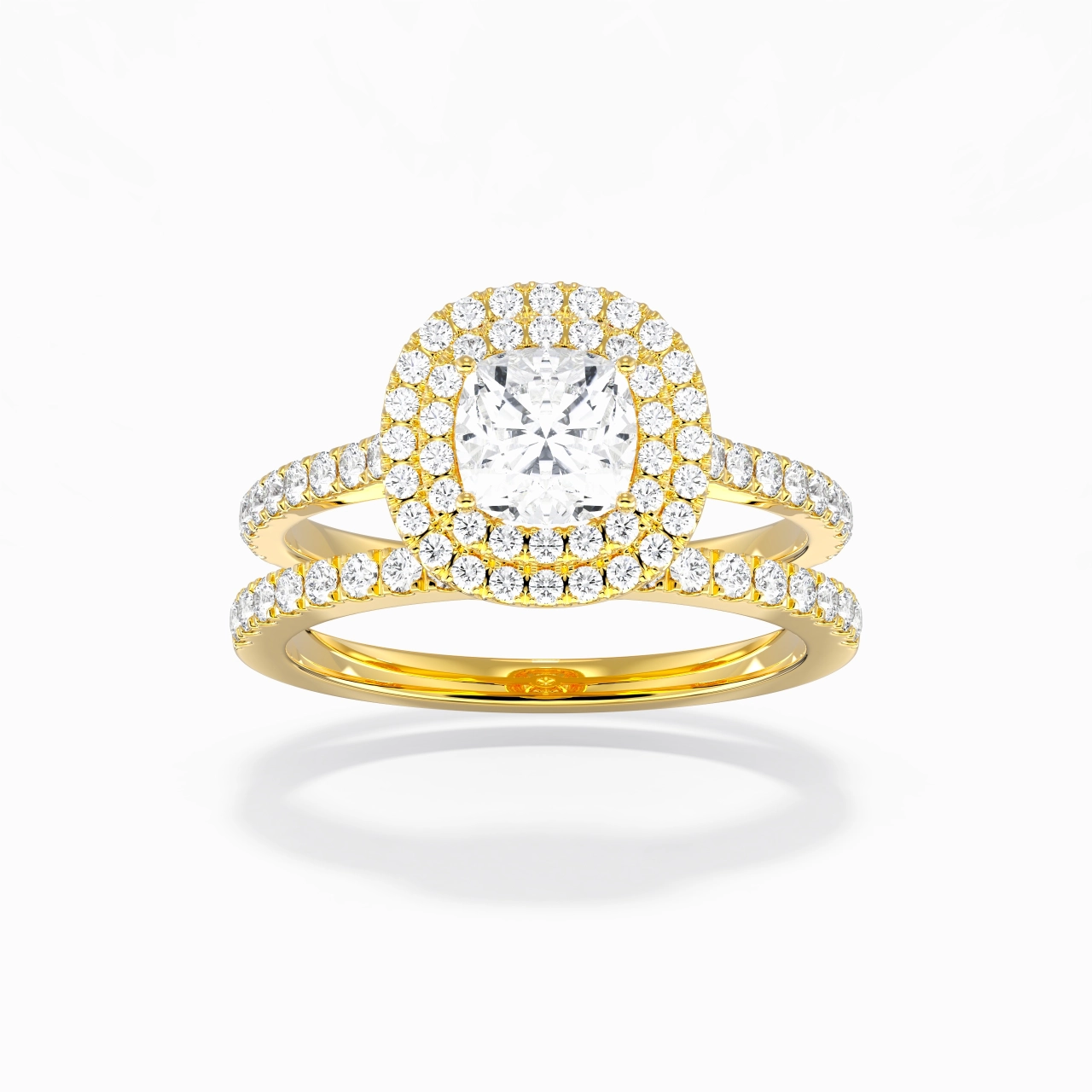 1.00ct Moissanite Ensemble nuptial Or 18 carats