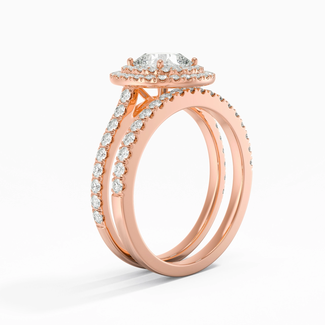 1.00ct Moissanite Bridal Set 18K Rose Gold