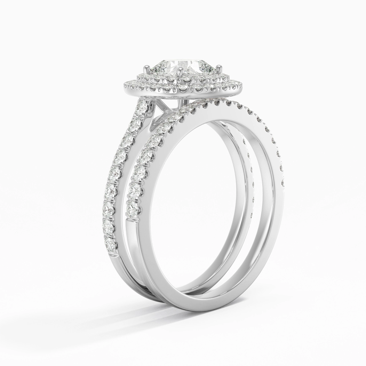 1.00ct Moissanite Bridal Set 925 Sterling Silver