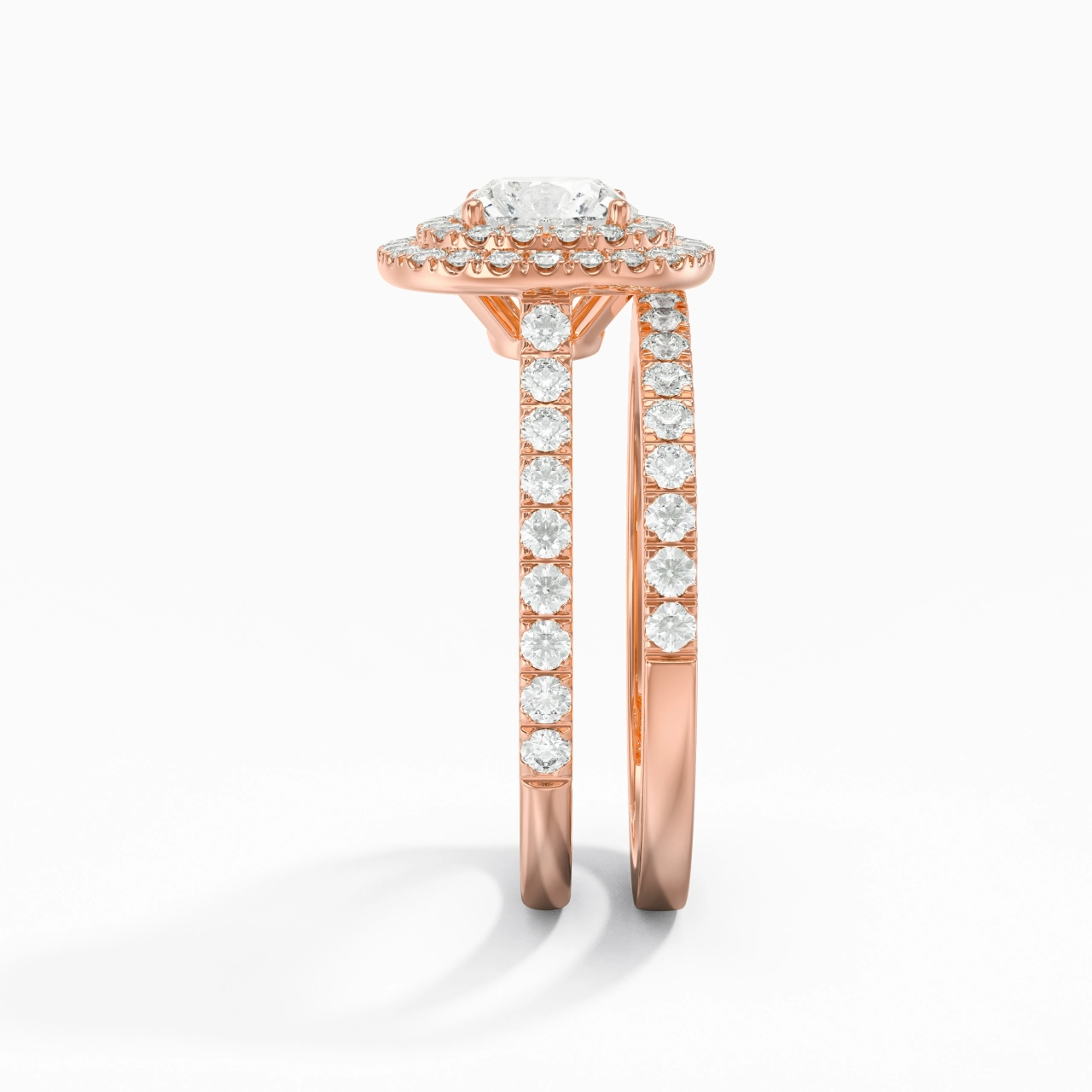 1.00ct Moissanite Bridal Set 18K Rose Gold