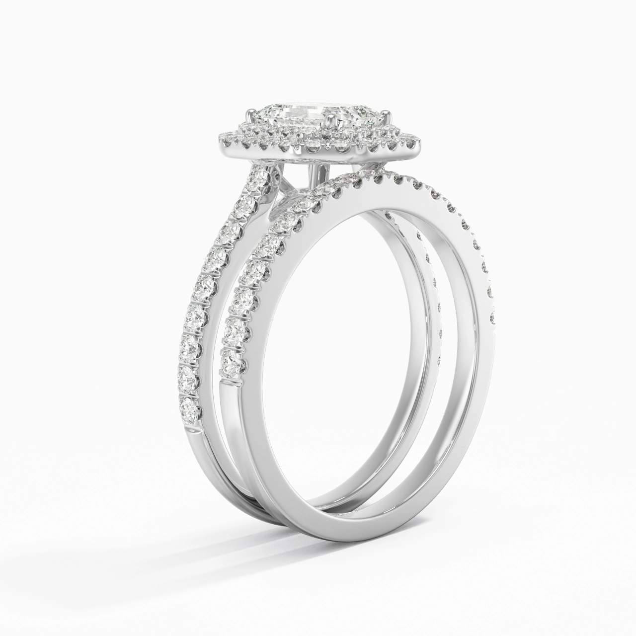 1.00ct Moissanite Bridal Set 925 Sterling Silver