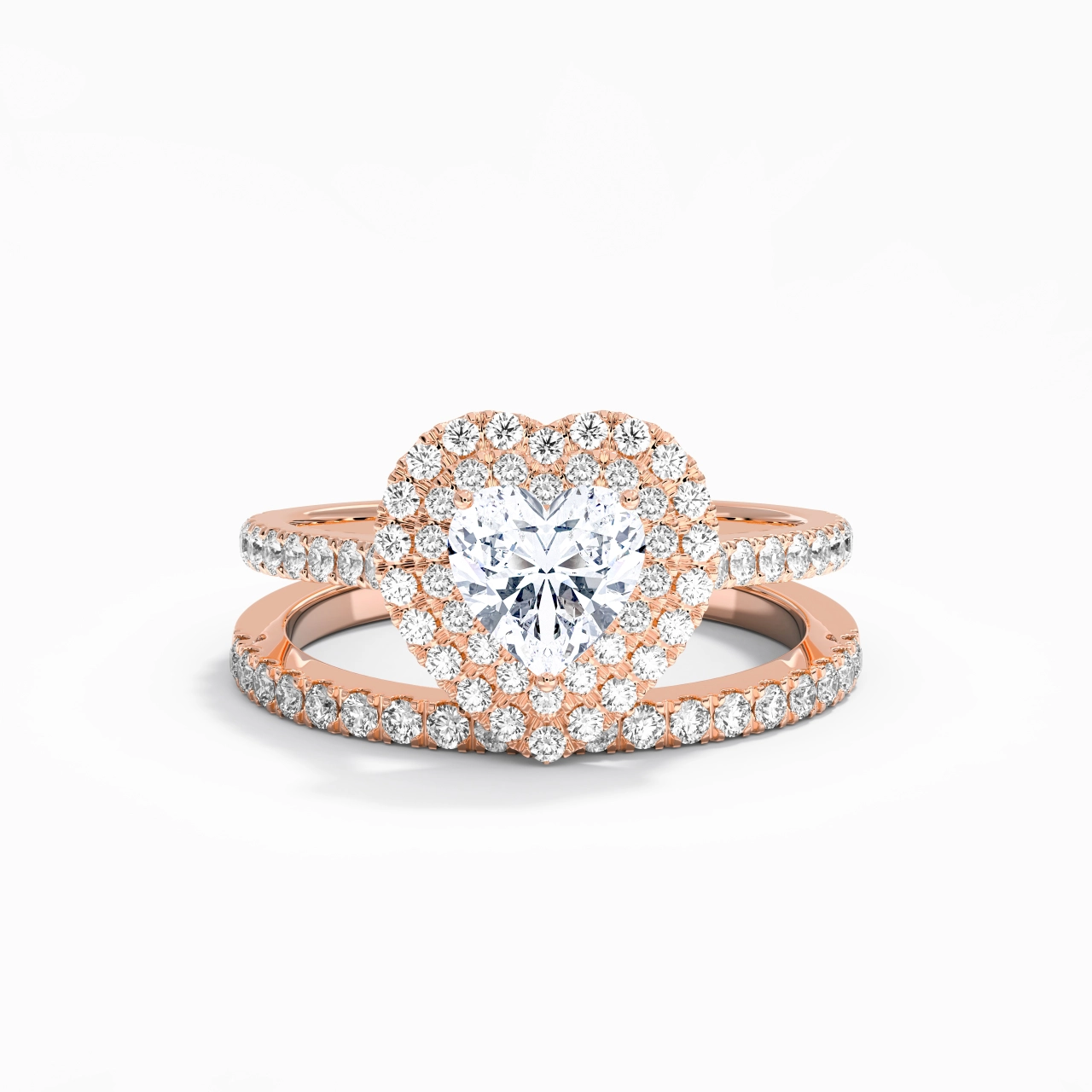 1.00ct Moissanite Bridal Set 14K Rose Gold