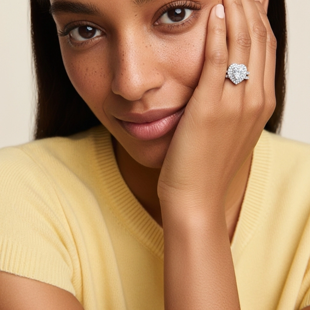 1.00ct Moissanite Ensemble nuptial Argent sterling 925