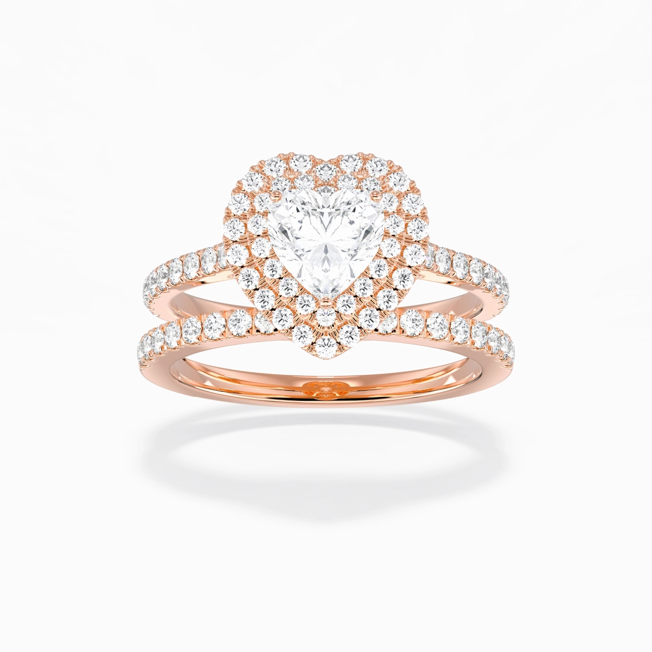 1.00ct Moissanite Bridal Set 14K Rose Gold