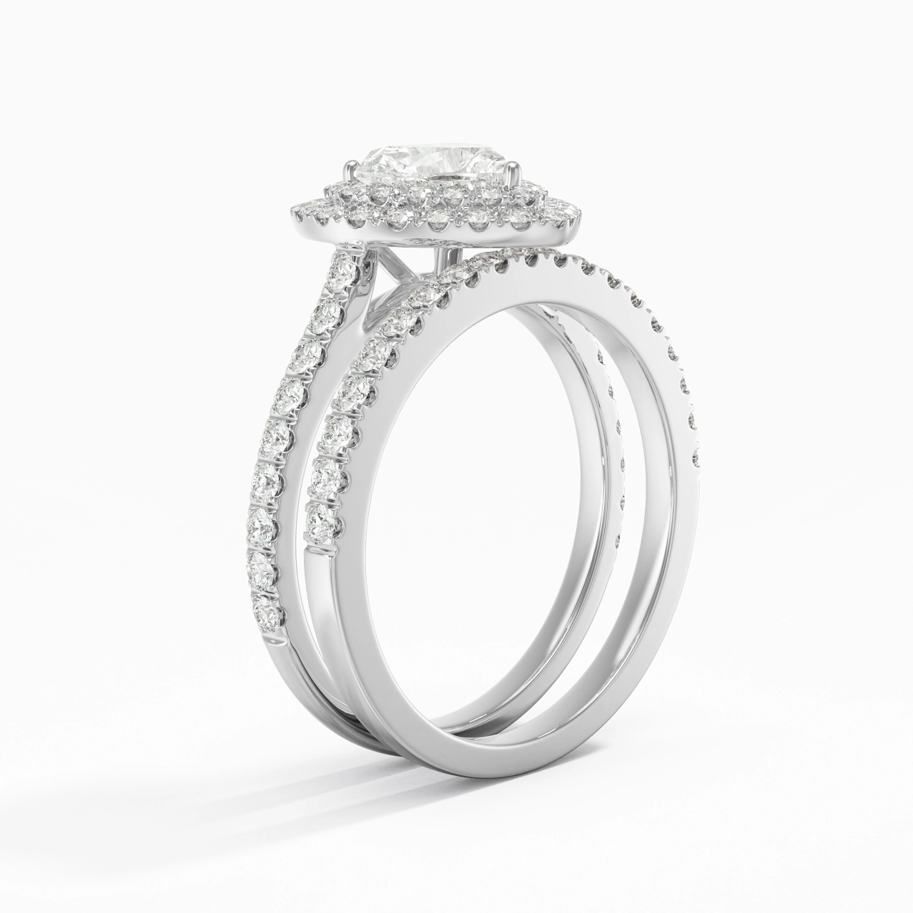1.00ct Moissanite Bridal Set 925 Sterling Silver