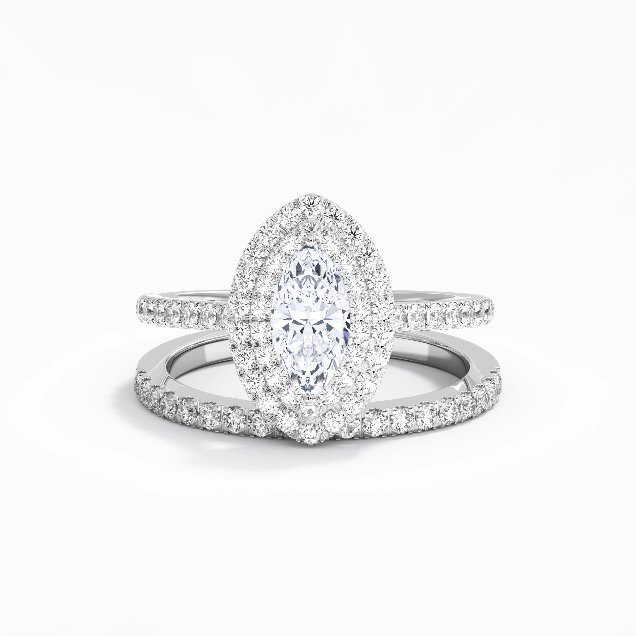 1.00ct Moissanite Bridal Set 925 Sterling Silver