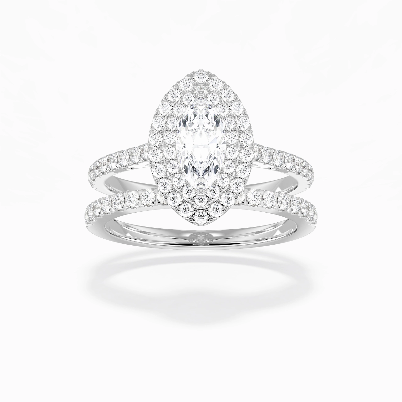 1.00ct Moissanite Bridal Set 925 Sterling Silver