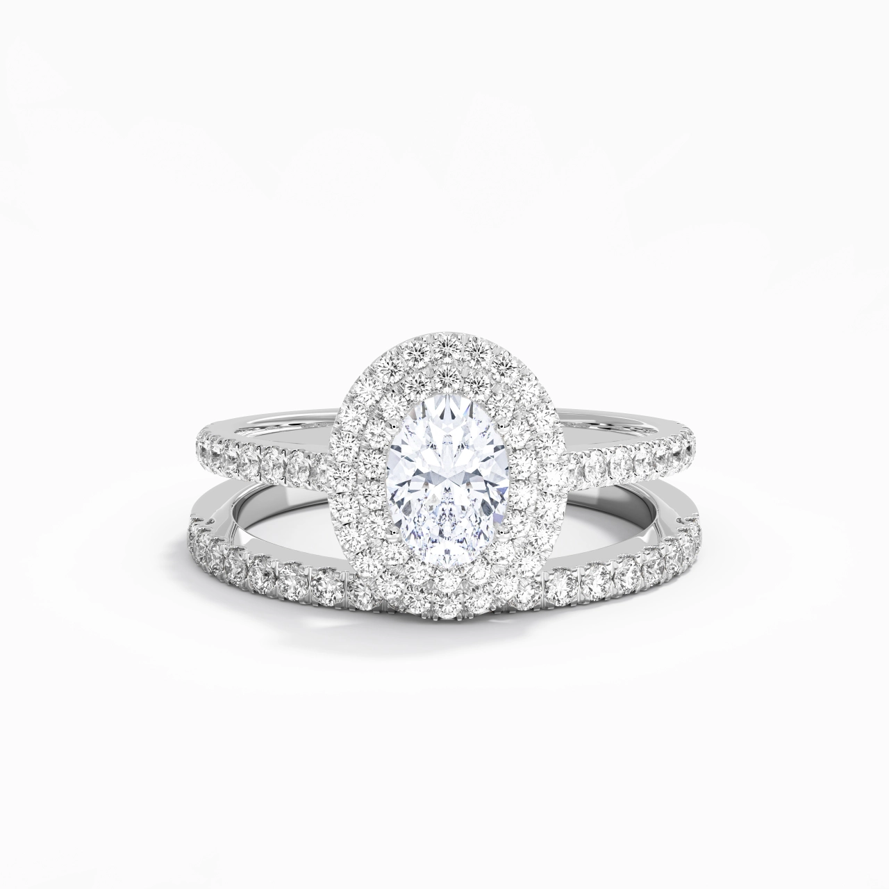 1.00ct Moissanite Bridal Set 925 Sterling Silver