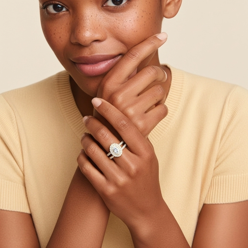 1.00ct Moissanite Ensemble nuptial Argent sterling 925