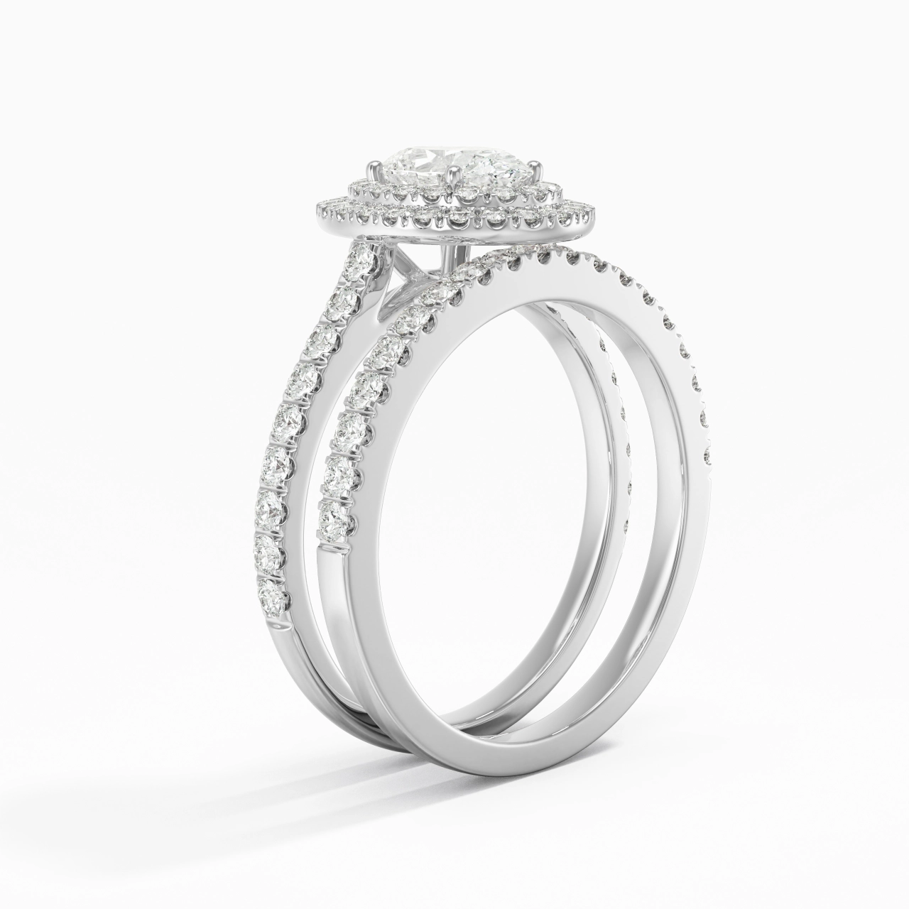 1.00ct Moissanite Bridal Set 925 Sterling Silver