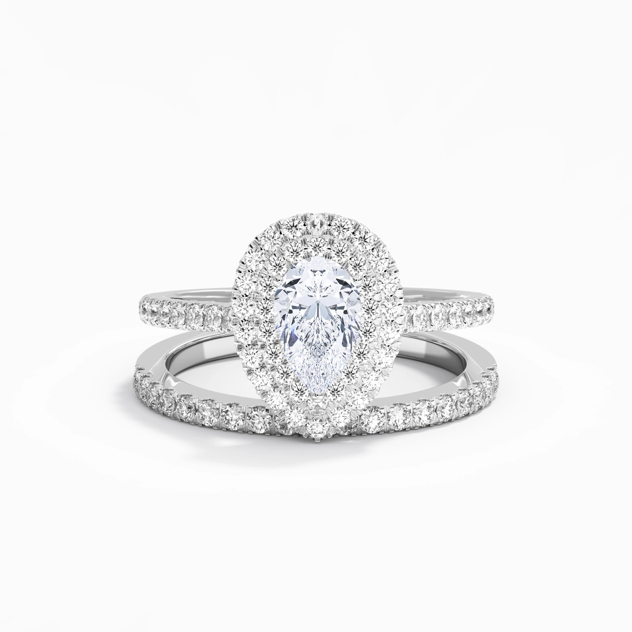 1.00ct Moissanite Bridal Set 925 Sterling Silver