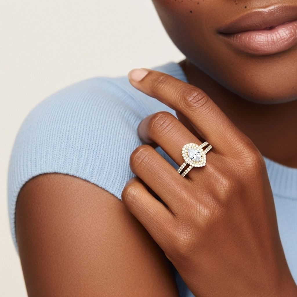 1.00ct Moissanite Bridal Set 925 Sterling Silver