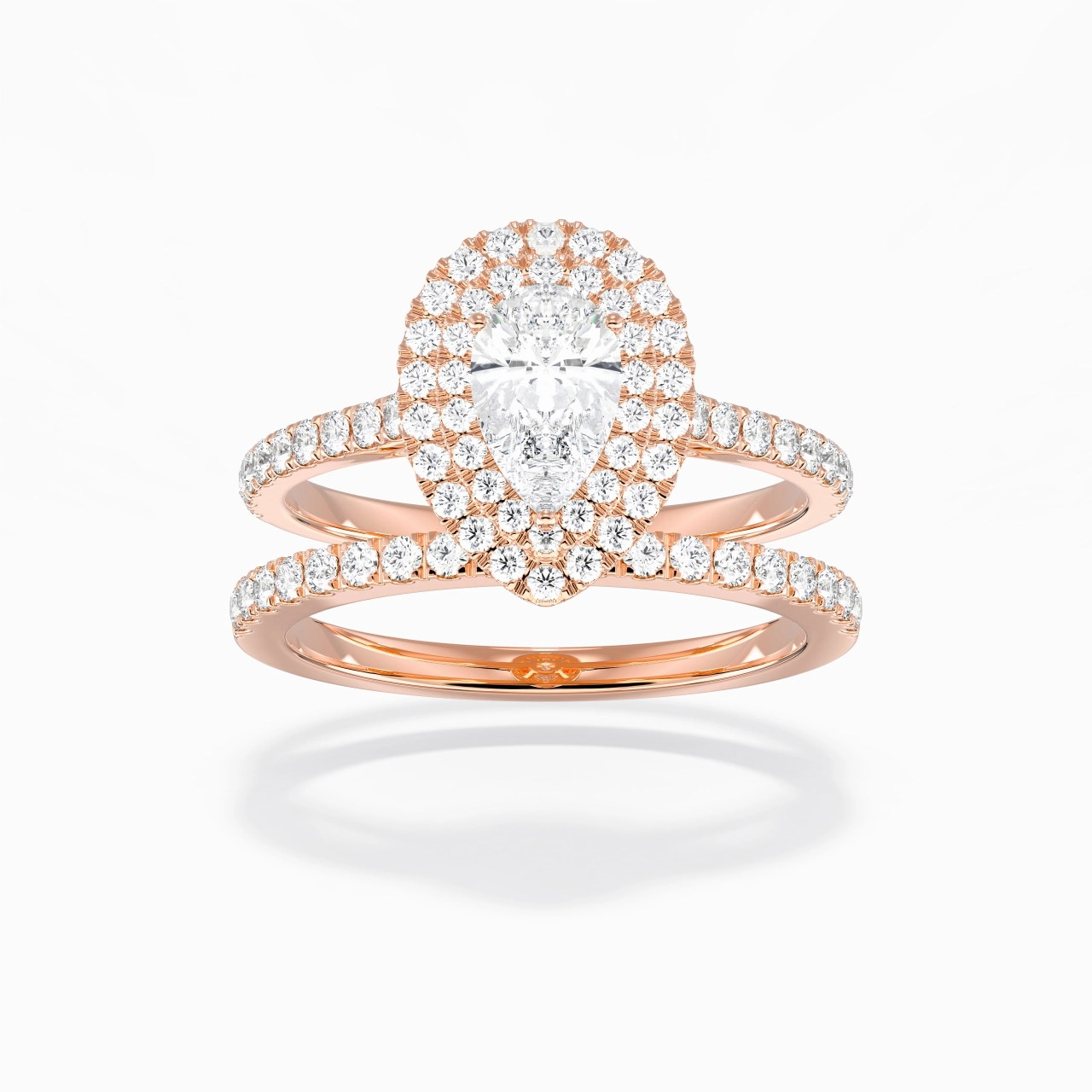 1.00ct Moissanite Bridal Set 14K Rose Gold