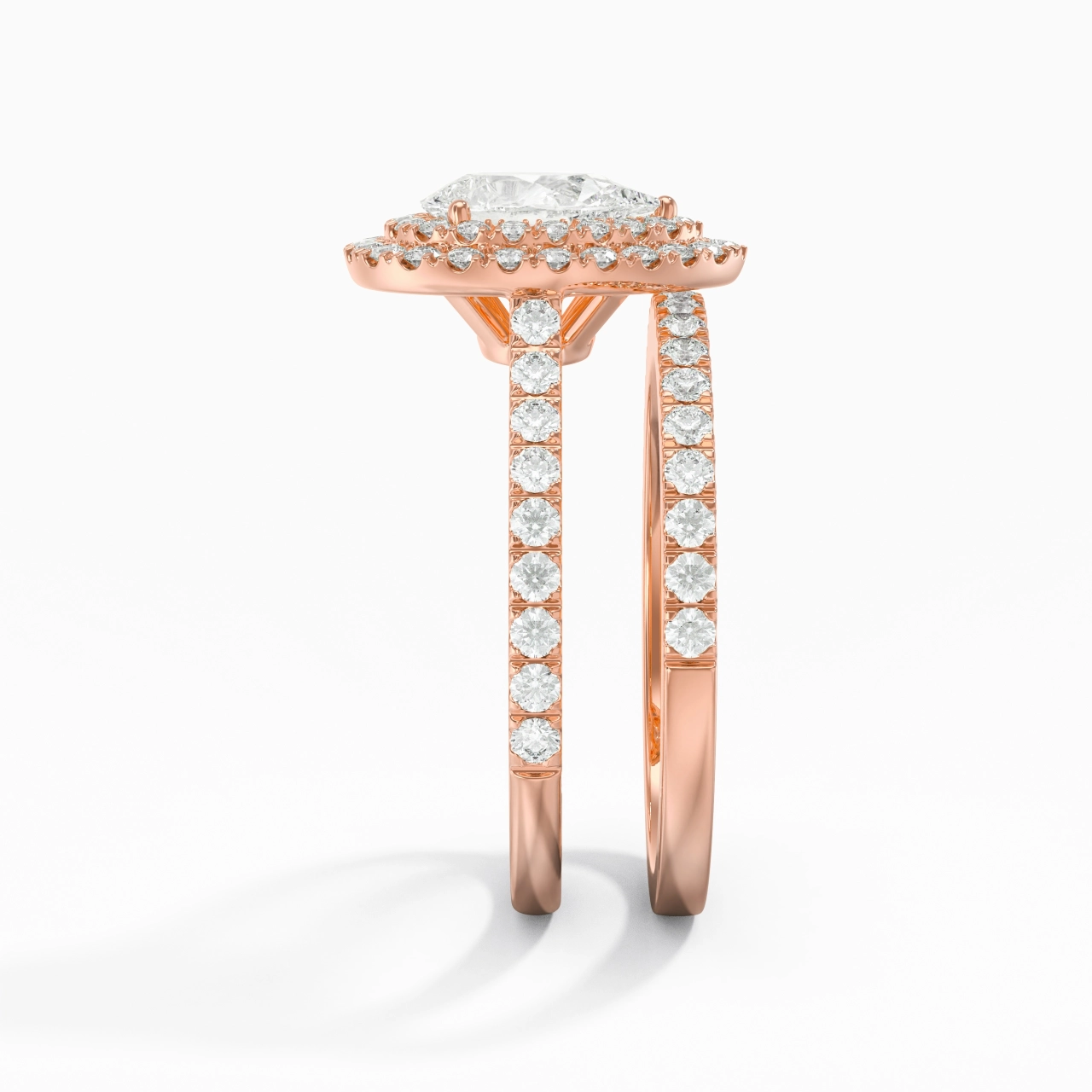 1.00ct Moissanite Bridal Set 14K Rose Gold