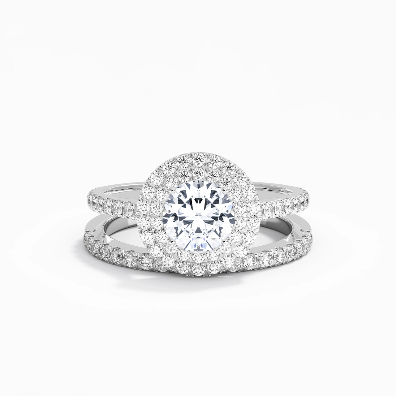 1.00ct Moissanite Bridal Set 925 Sterling Silver