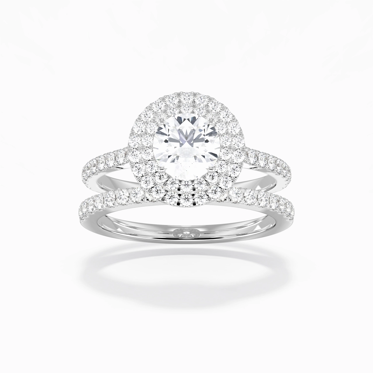 1.00ct Moissanite Bridal Set 925 Sterling Silver