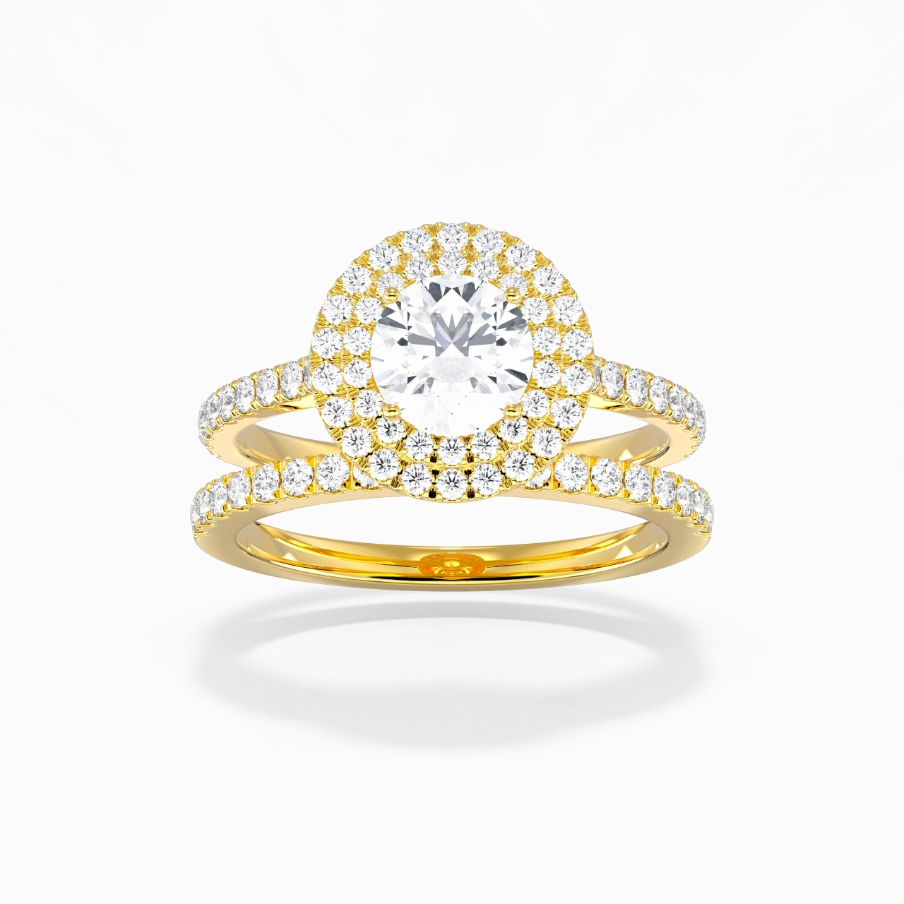 1.00ct Moissanite Bridal Set 18K Gold
